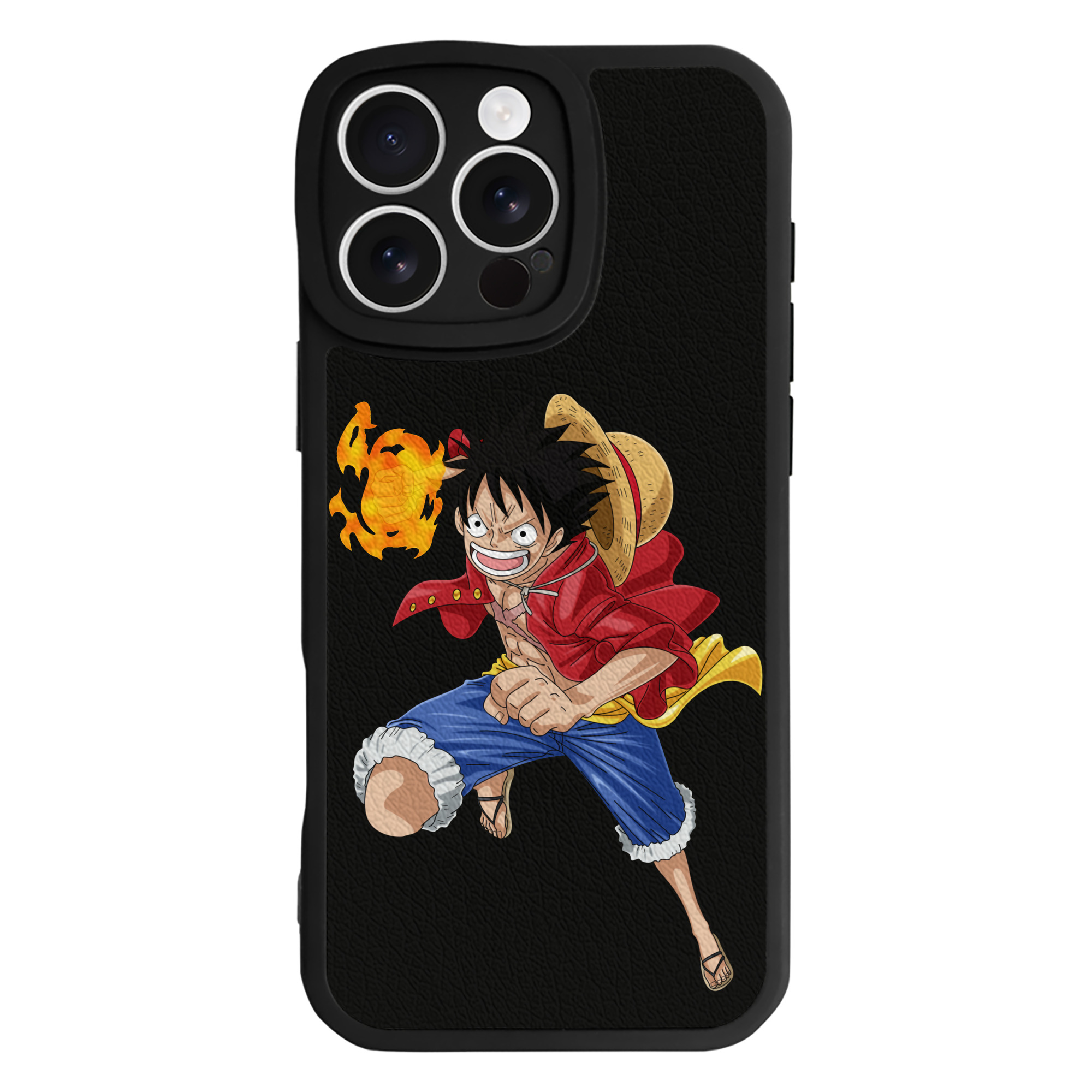 （画像用） ワンピース モンキー・D・ルフィ ONE PIECE Monkey D. Luffy 【iPhone 16シリーズ対応】シリコンスマホケース（レザー調） 材質：シリコン